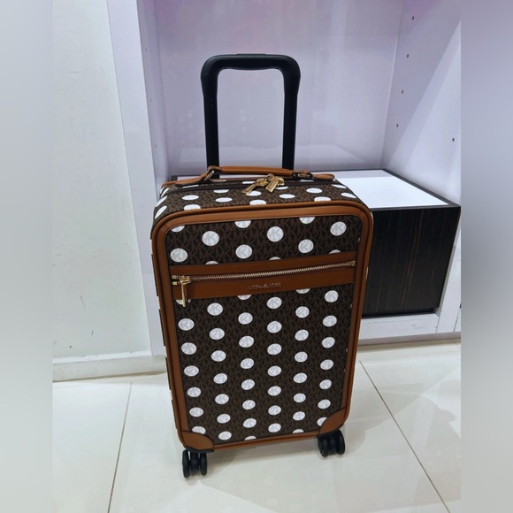 Michael Kors Small Travel Luggage Trolley Suitcase Brown - Picture 1 of 6